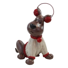 Winter Decoratie Hond met koptelefoon