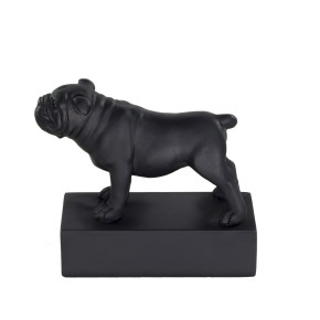 Hondenras beeldje Engelse Bulldog zwart