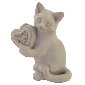Decoratie Kat met hart 