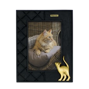 Fotolijst staand kat zwart/goud