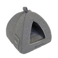 Kattenhuis HH Chic Living Bouclé met bont Grijs 40 x 40 x 48 cm