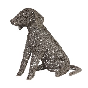 Lamp Hond Riet fijn gevlochten (M) Taupe