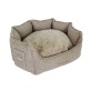 Basket round HH Chic Living Bouclé luxury with fur Beige