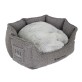 Basket round HH Chic Living Bouclé luxury with fur Grey