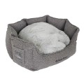 Basket round HH Chic Living Bouclé luxury with fur Grey 60 x 60 x 26 cm Basket round HH Chic Living Bouclé luxury with fur Grey 60 x 60 x 26 cm