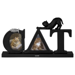 Bilderrahmen Diptychon, Katze schwarz