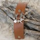 Bracelet cognac-argent large