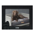 Cadre photo chien horizontal noir avec motif à chevrons Cadre photo chien horizontal noir avec motif à chevrons