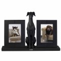 Cadre photo diptyque, levrette noir