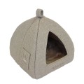 Cat House HH Chic Living Bouclé with fur Beige 40 x 40 x 48 cm