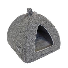 Cat House HH Chic Living Bouclé with fur Grey 40 x 40 x 48 cm