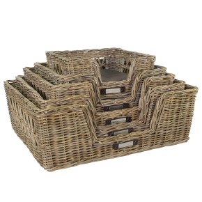 Classical Rectangular dogbasket deluxe open braided Rattan 