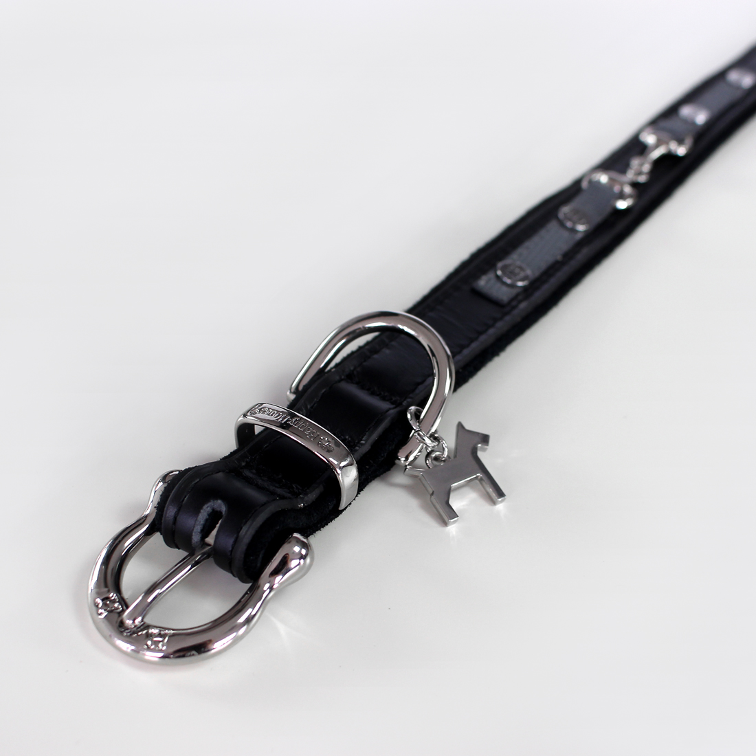 collar saddle leather luxury classic xs silver black 