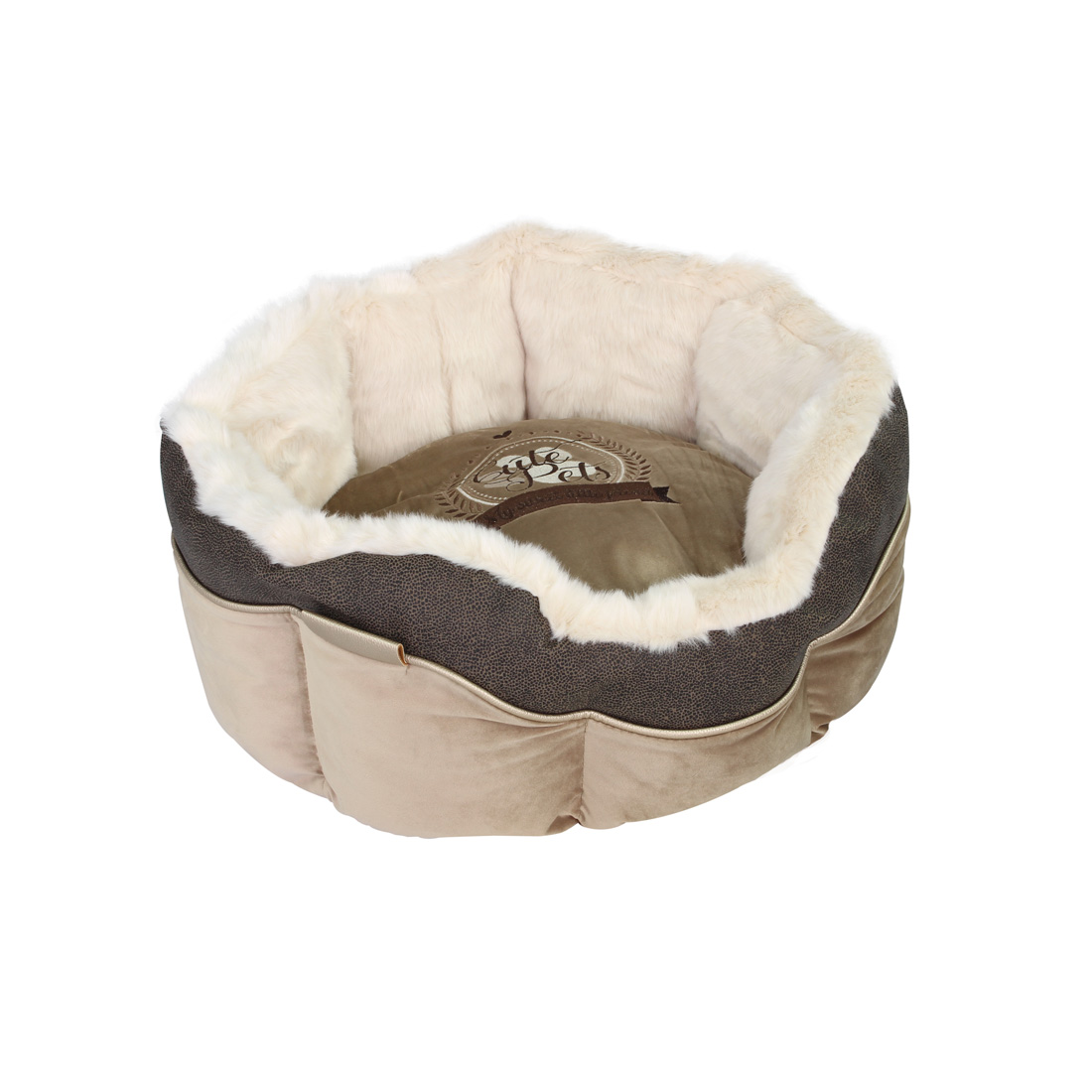 corbeille ronde cute pets taupe