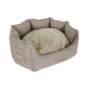 Corbeille ronde HH Chic Living Bouclé luxe avec fourrure Beige 60 x 60 x 26 cm Corbeille ronde HH Chic Living Bouclé luxe avec fourrure Beige 60 x 60 x 26 cm