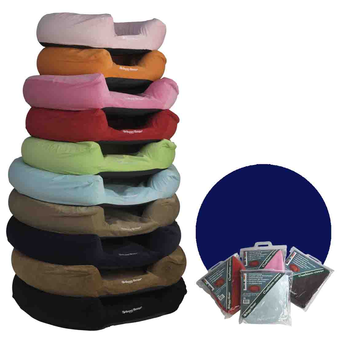 cover basket round ribcord l blue