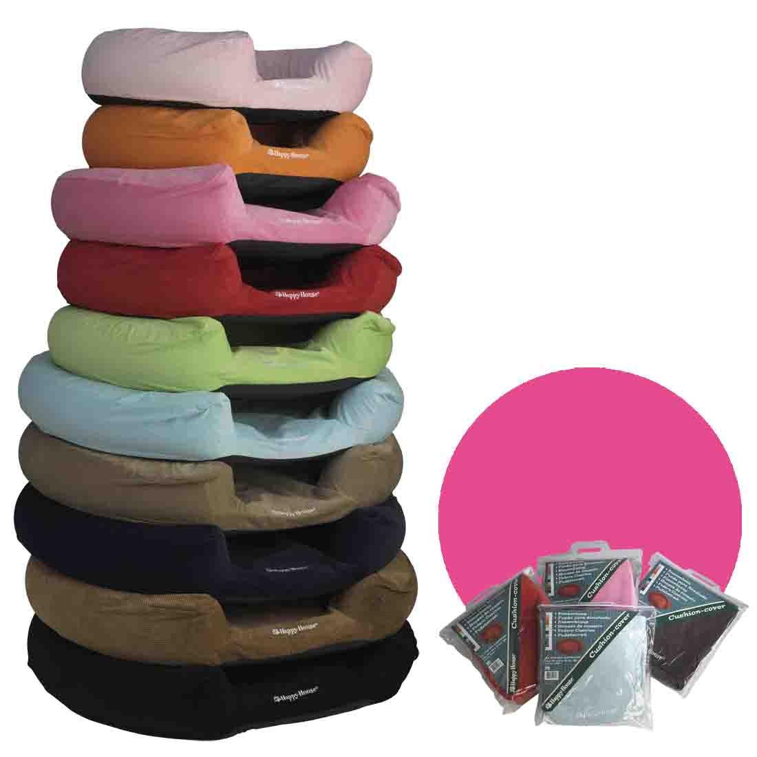 cover basket round ribcord m pink