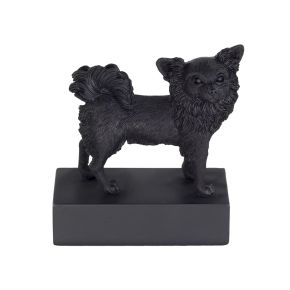 Dog breed sculpture Chihuahua long hair black Dog breed sculpture Chihuahua long hair black