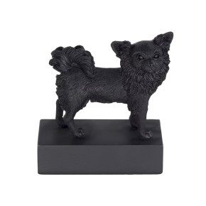 Dog breed sculpture Chihuahua long hair black