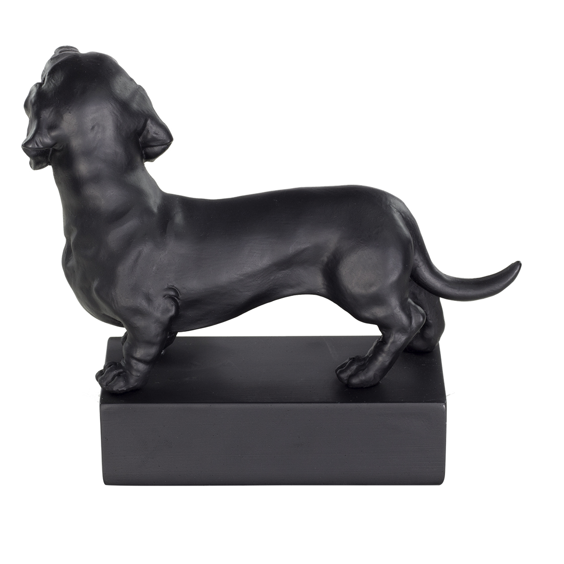 dog breed sculpture dachshund black