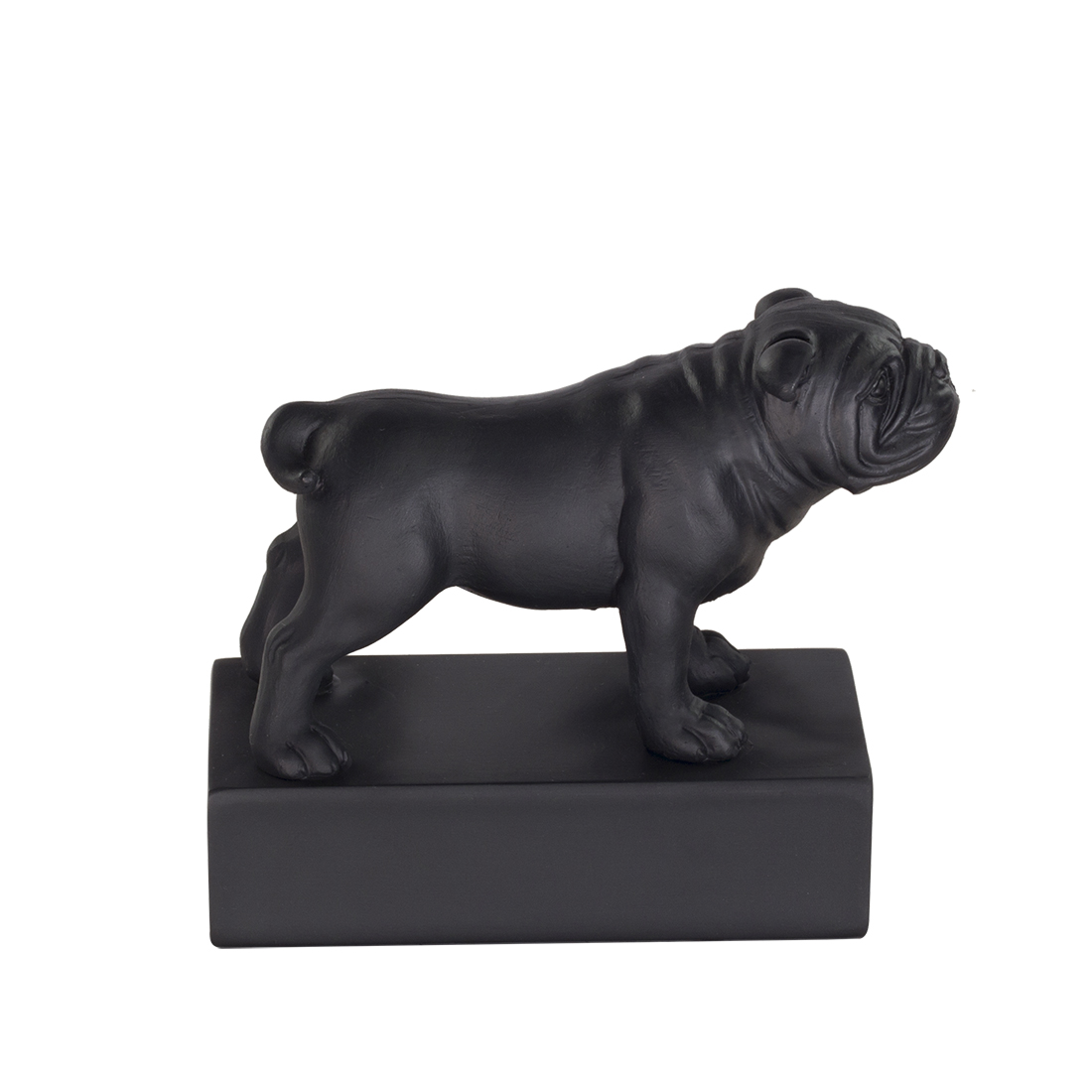 dog breed sculpture english bulldog black