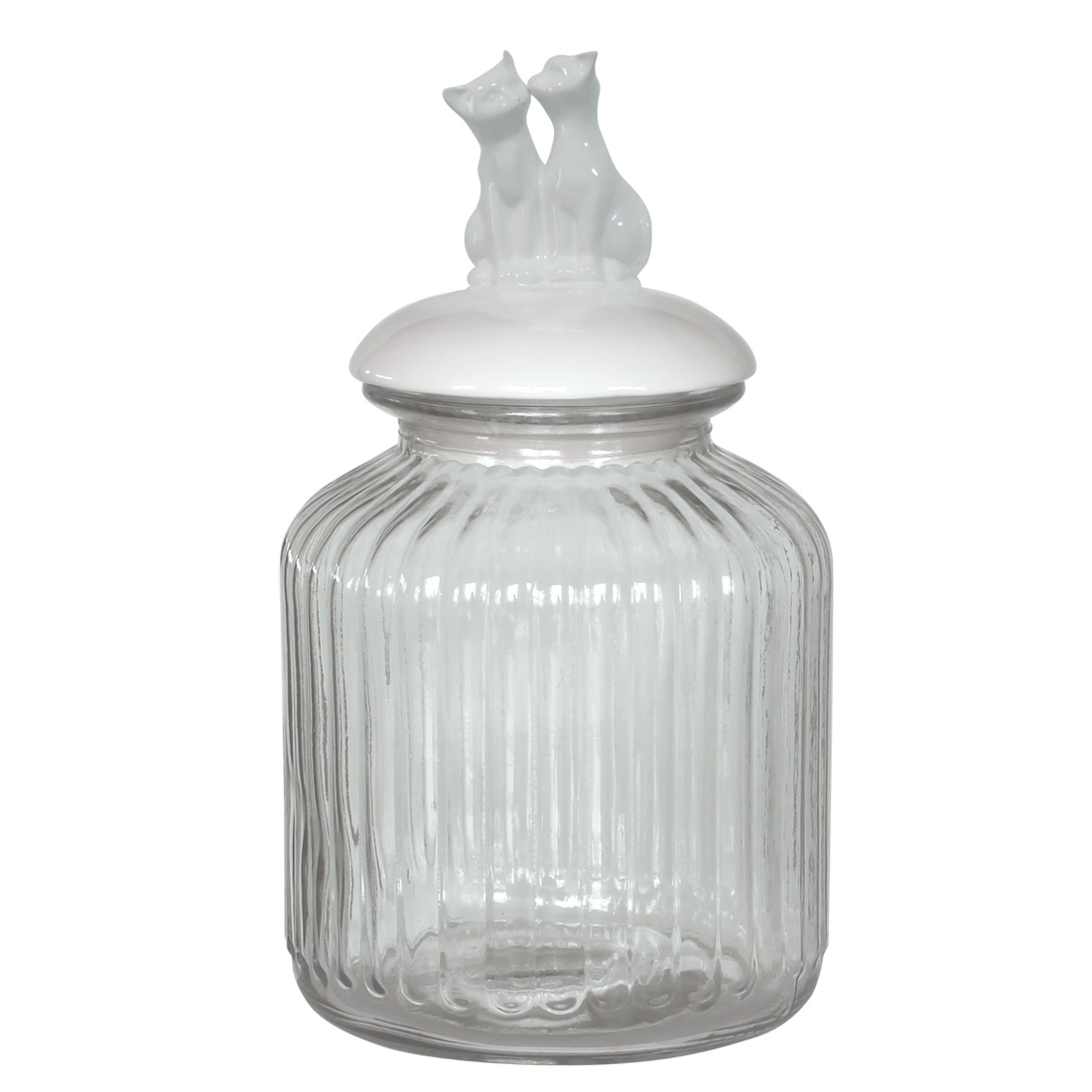 glass jar cat white