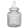 Glass Jar Dog White