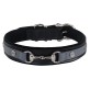 Halsband Sattelleder Luxus Klassik L Silber Schwarz