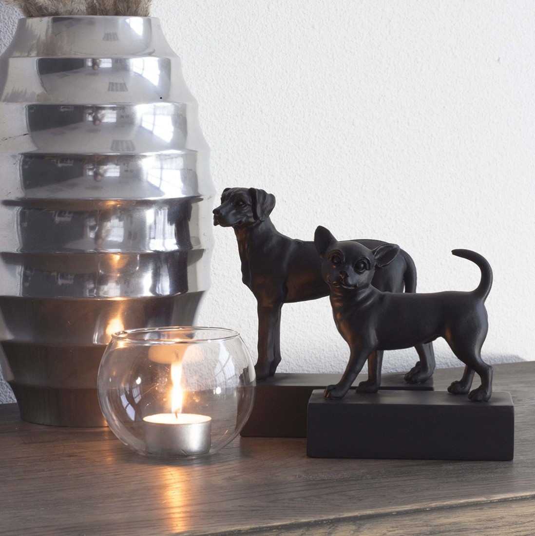 hunderasse skulpture jack russell terrier schwarz