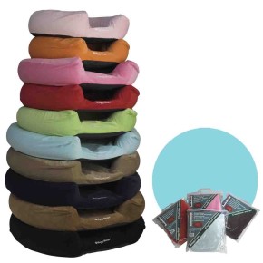 Kissenbezug Korb Rund Rippstoff (L) Eisblau