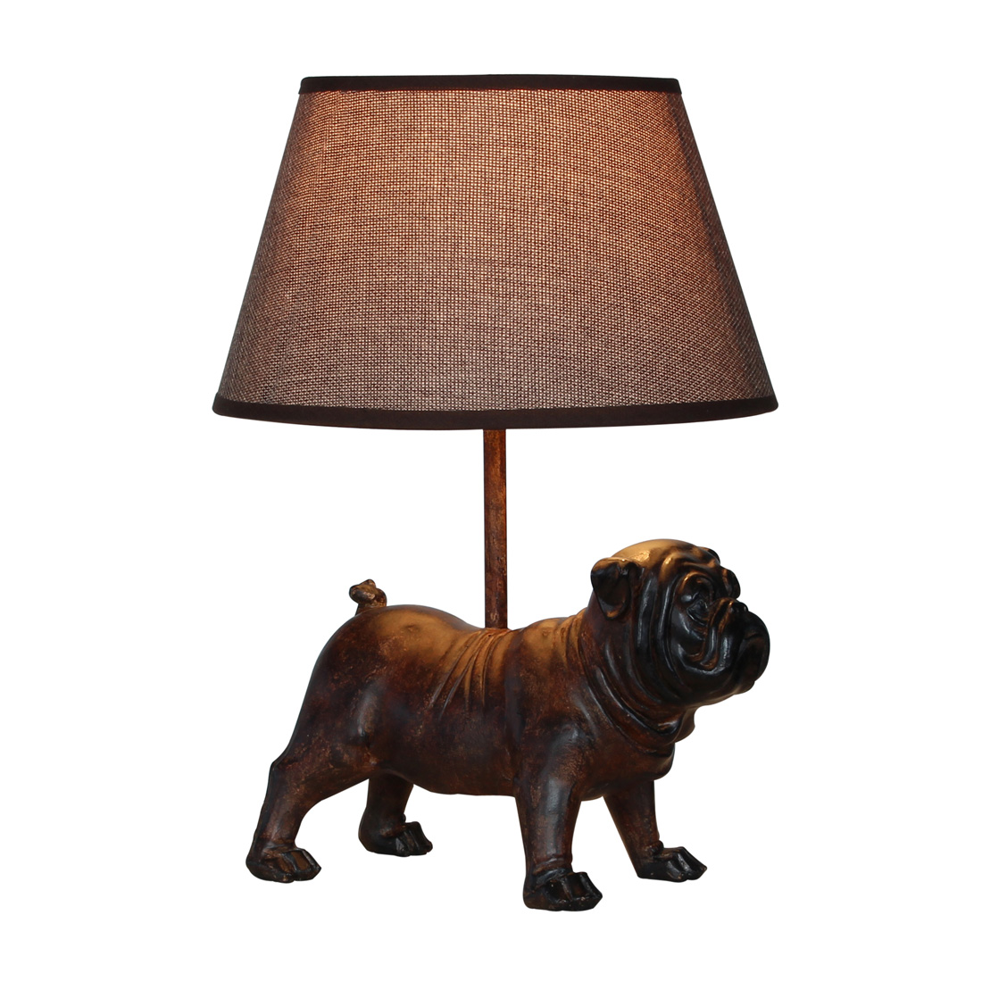 lamp bulldog brown