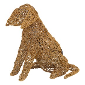 Lamp Dog Rattan finely woven Dark Natural