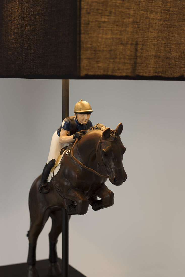 lamp jumping horse with rider