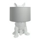 lampe avec chien cach blanc brillant