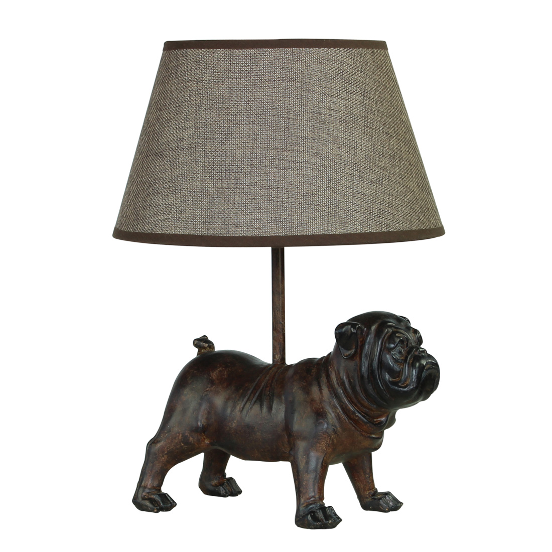 lampe bulldog brun 
