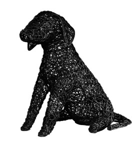 Lampe Chien osier tressé fine Noir (L) Lampe Chien osier tressé fine Noir (L)