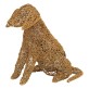 Lampe Hund Rattan fein geflochten M Dunkel Natürlich