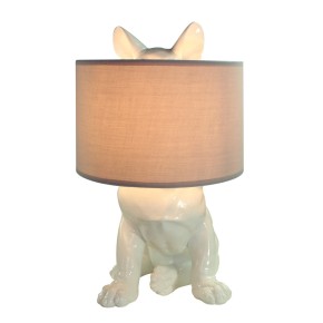 Lampe mit verstecktem Hund Glänzend Weiß