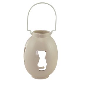 Lantern ceramic Cat beige Lantern ceramic Cat beige