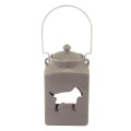 Lantern ceramic taupe rectangular