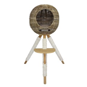 Luxuriöses Rattan Katzenhaus dreibeinig Kratzbaum Luxuriöses Rattan Katzenhaus dreibeinig Kratzbaum