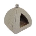 Maison pour chat HH Chic Living Bouclé avec fourrure Beige 40 x 40 x 48 cm