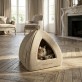 Maison pour chat HH Chic Living Bouclé avec fourrure Beige