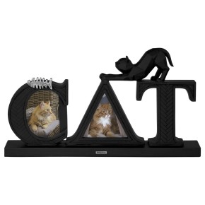 Picture frame diptych, cat black