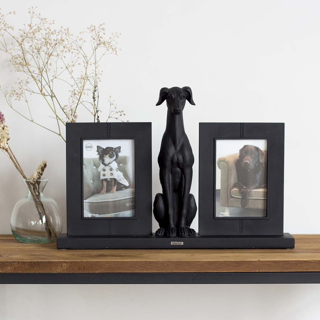 picture frame diptych greyhound black