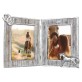 Picture frame diptych horses wood pattern