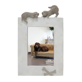 Picture frame dog vertical beige