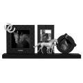 Picture frame triptych, horses black