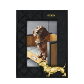 Picture frame vertical Dachshund black/gold