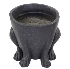Planter sitting dog hardstonelook grey Planter sitting dog hardstonelook grey